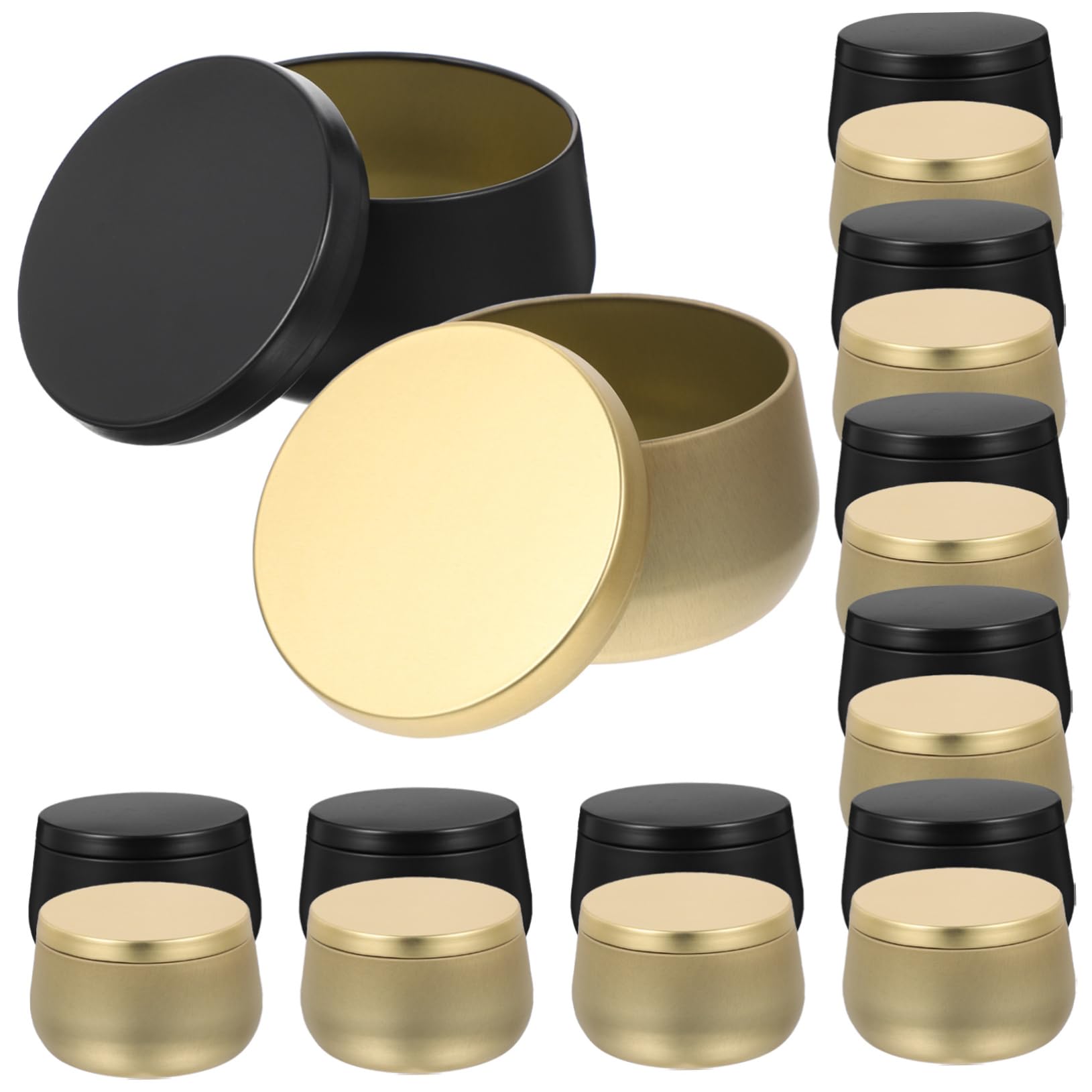 jojofuny 24pcs Empty Candle Tins with Lids Candle Jars Tinplate Storage Containers for Crafts Jewelry and