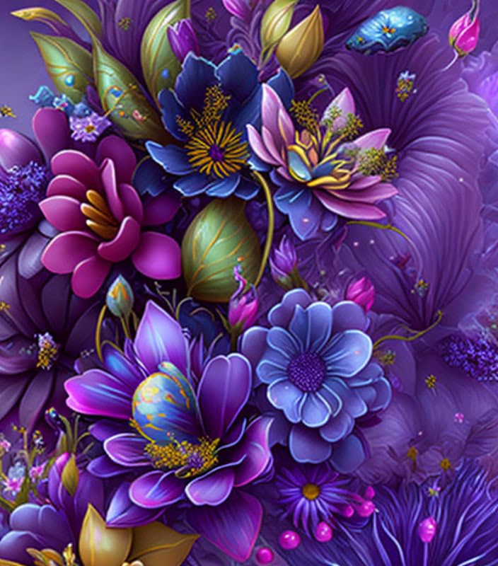 Fleurs fantastiques Meechi grande toile murale pour salon moderne et chambre épurée