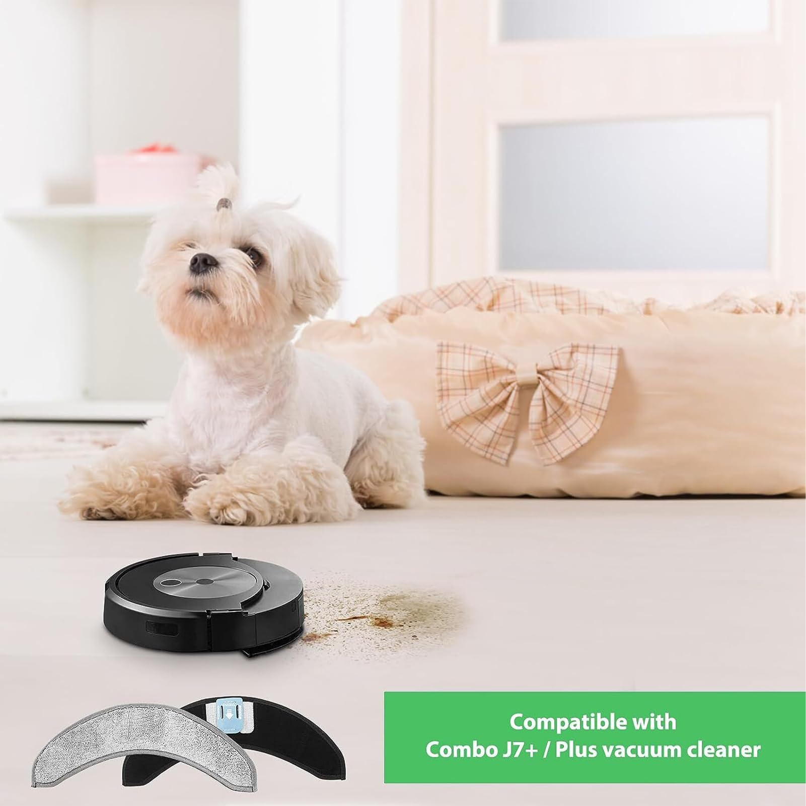 Chuancheng Ściereczka do mopa zamiennik podkładki do mopa do iRobot Roomba Combo J7+/J7/ Roomba j9+ robot odkurzający (4 szt.)