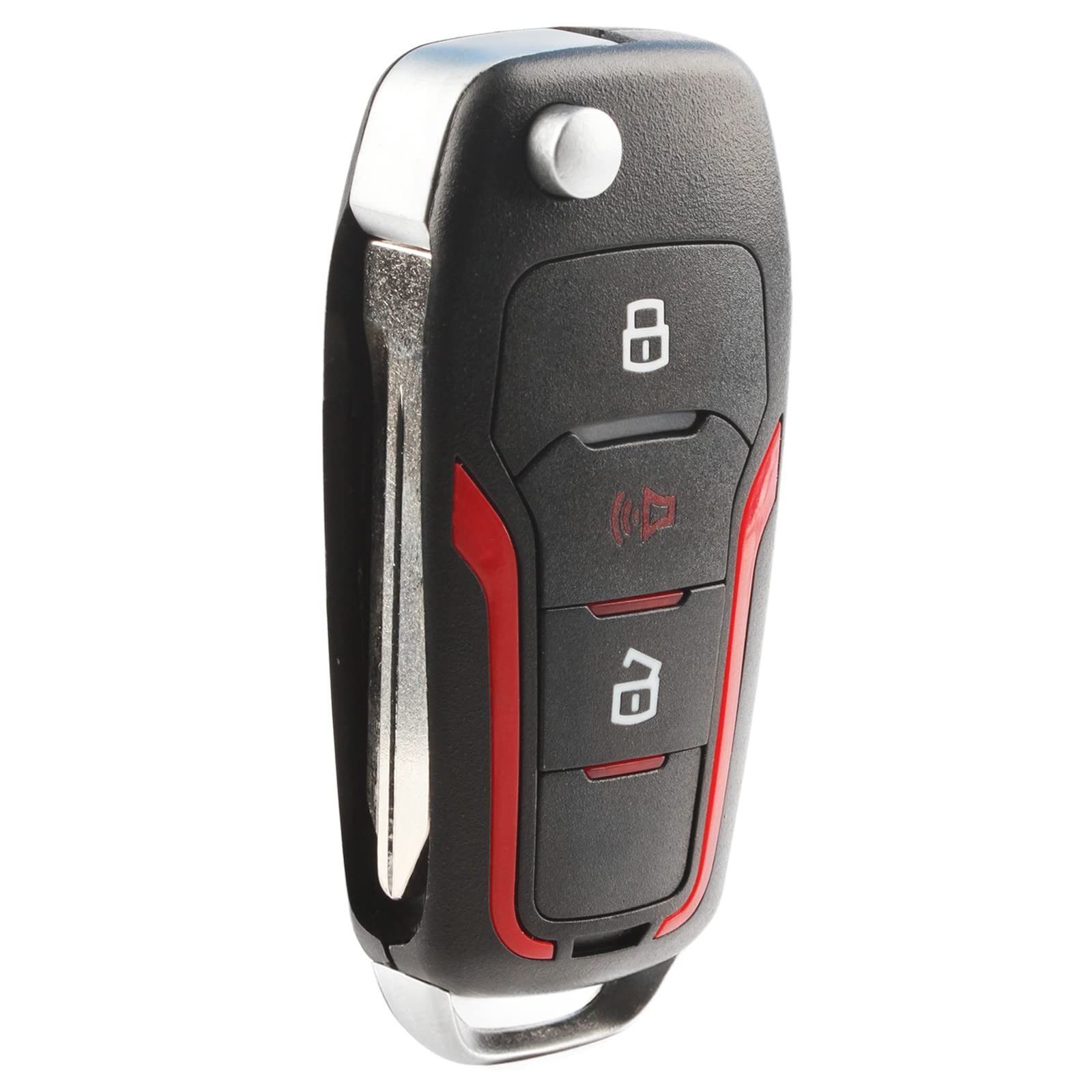 Replacement for 1998-2016 Ford Lincoln Mercury Mazda 3-Button Keyless Entry Remote Flip Key CWTWB1U345 CWTWB1U212 CWTWB1U331 One