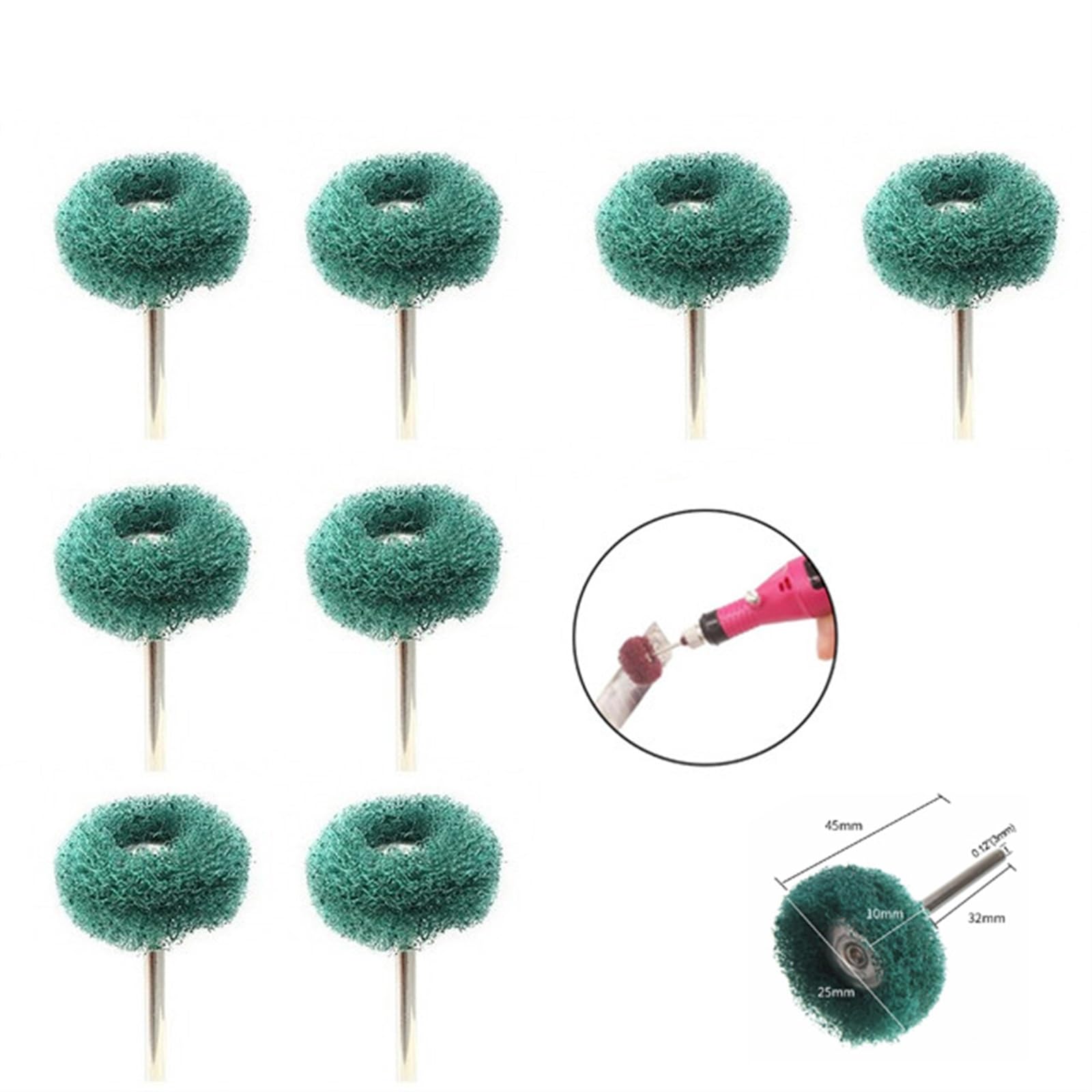 Tarcza Polerska, Tarcze Listkowe Wiertło Nylonowa Szczotka Ścierna Polerowanie Drutu Wymiana Koła Polerskiego Do Obrotowego Zestawu Akcesoriów Do Narzędzi Ręcznych/4Pcs/50Pcs