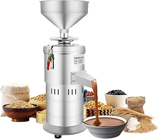 Peanut Butter Maker Machine Nut Butter Machine Electric Grain Grinder 1100W Sesame Sauce Grinder Home Commercial 33lb/h for Groundnut Almond Cashew Nut and Sesame 110V,Silver