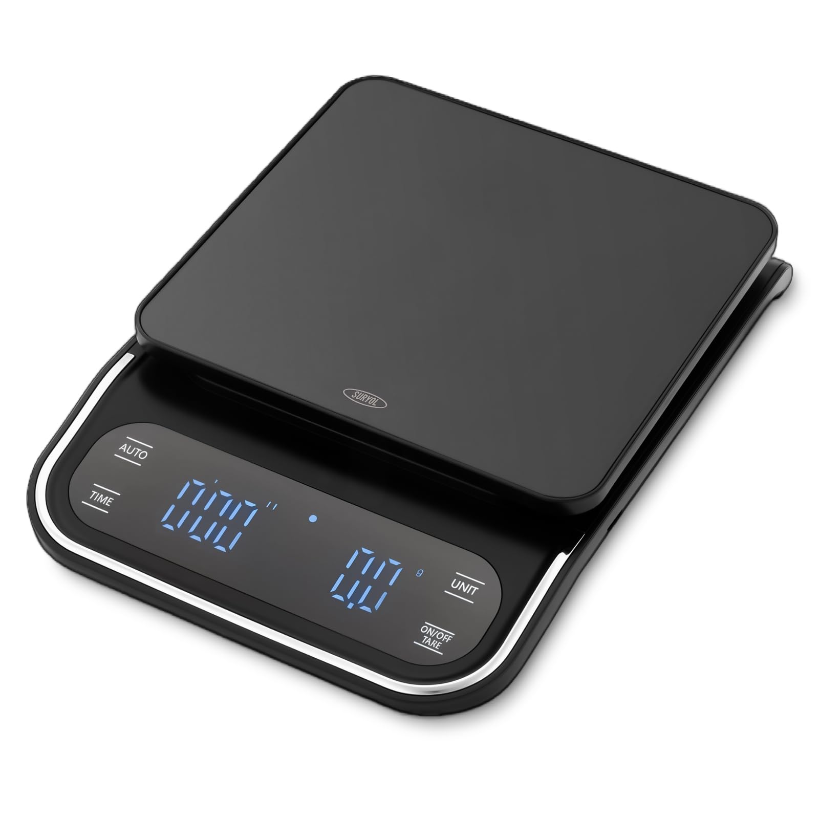 Kaffeewaage mit Timer, 0,1 g, Präzisions-Espressowaage für Kaffeebohnen wiegen, Barista-Brauen, USB-C-wiederaufladbare digitale Küchenwaage mit Auto-Timer, 3 kg Kapazität
