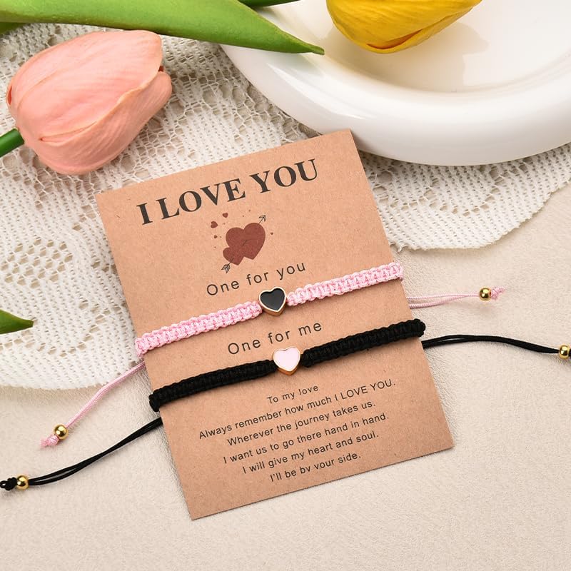 Valentines Gifts for Couple Matching Heart Bracelets for Him Her Anniversary Birthday Gifts for Bpyfriend Gf Husband Wife - Image 4