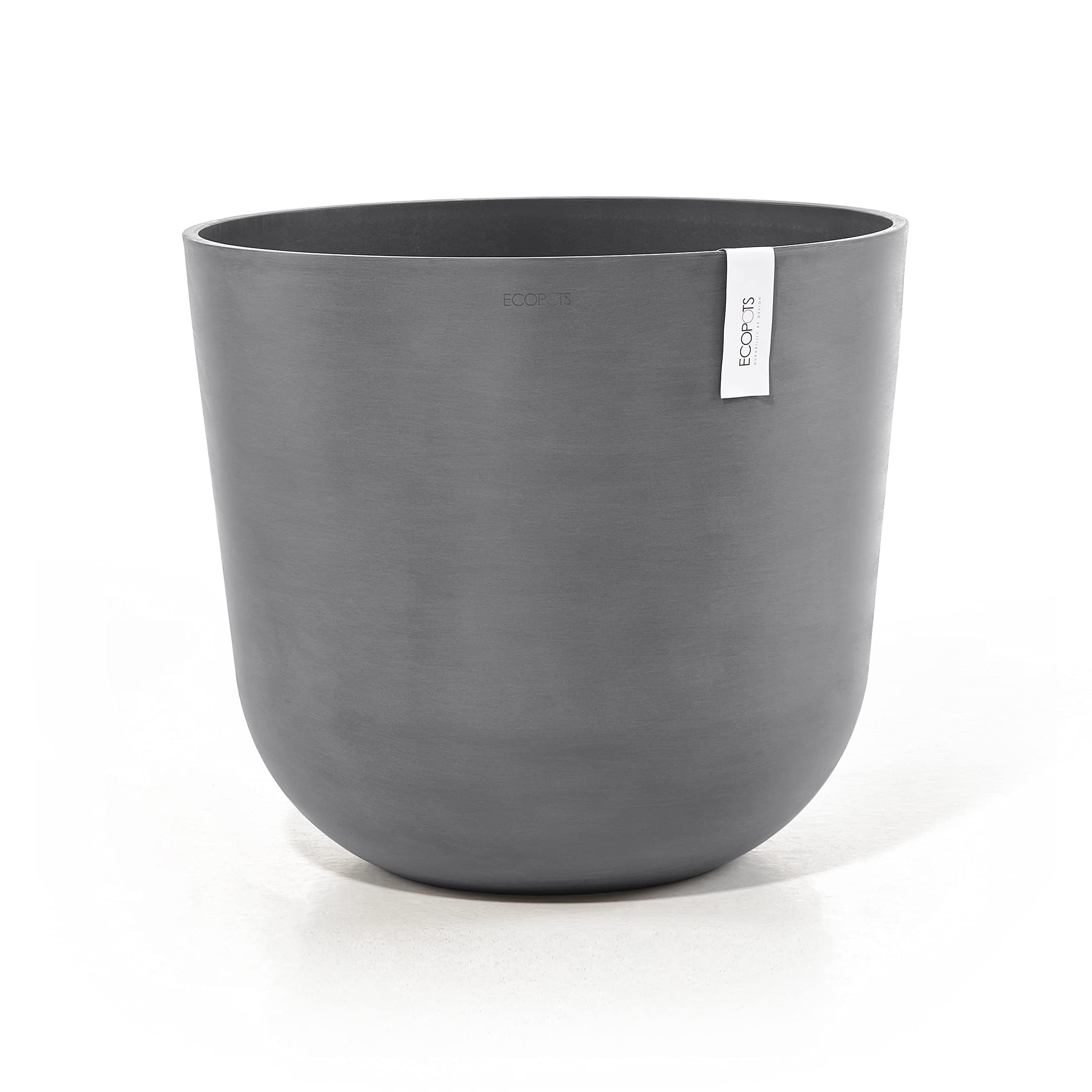 ECOPOTS Ashortwalk Vaso per piante in plastica riciclata, diametro 55 cm x altezza 47,9 cm, colore: grigio