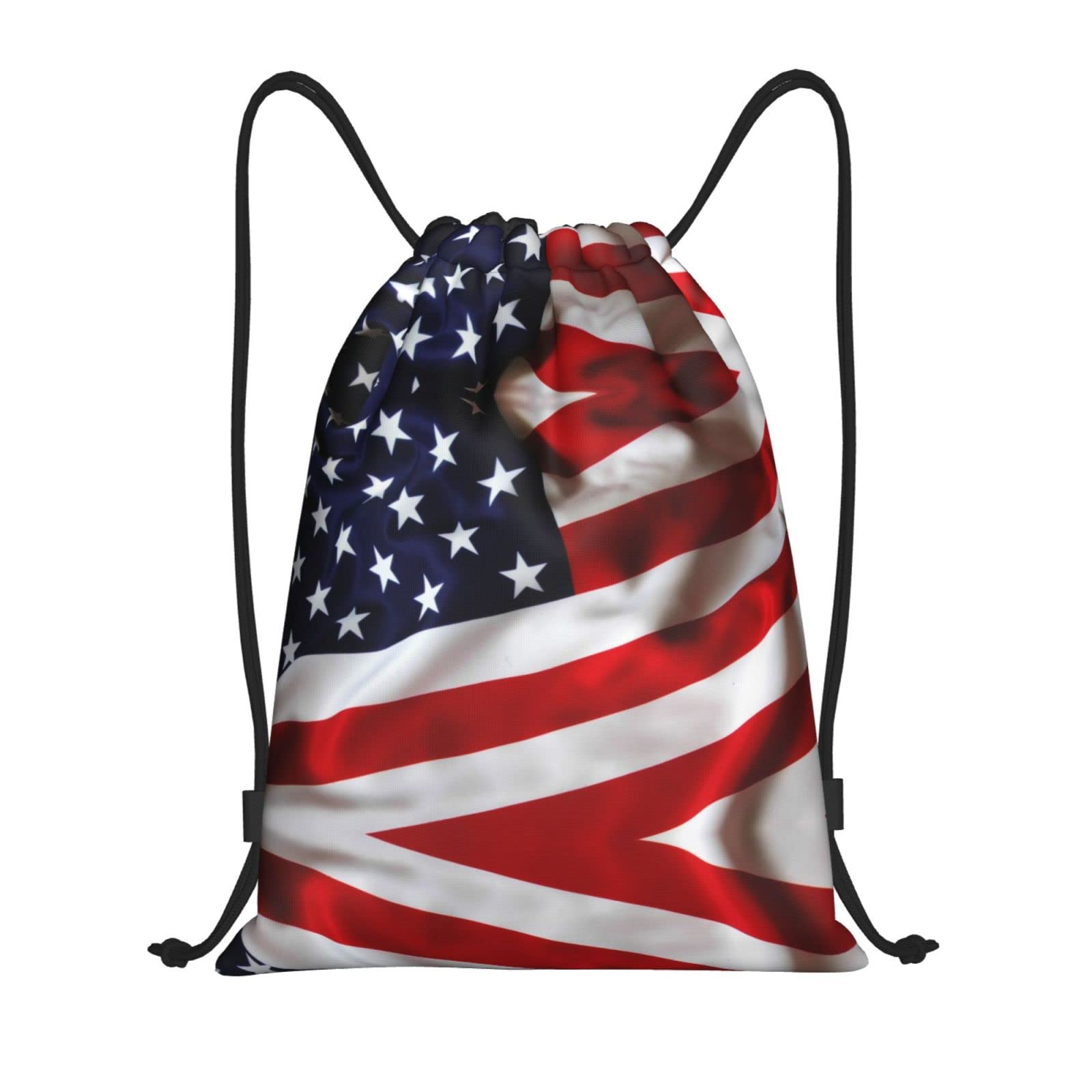Moliae Unisex American Flag Print Drawstring Bags Bulk, Sacks Bags, String Bags - Perfect For Gym, Sports And Travel, S