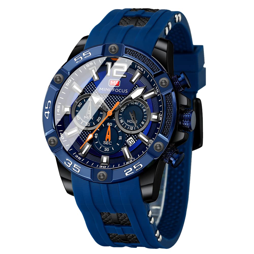 MF MINI FOCUS Relógio masculino, cronógrafo à prova d’água, esportivo, analógico, quartzo, pulseira de silicone azul, relógio de pulso moderno para homens em promoção! Veja a oferta e mais achadinhos de Relógios de pulso 2 Hoje é o melhor dia para comprar MF MINI FOCUS Relógio masculino, cronógrafo à prova d’água, esportivo, analógico, quartzo, pulseira de silicone azul, relógio de pulso moderno para homens com aquele preço maroto! Promoção! Aproveite a oferta! 2