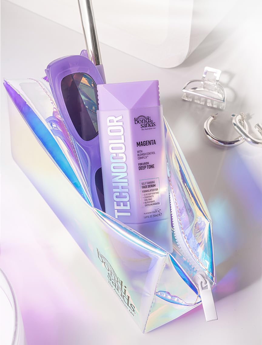 Bondi Sands Technocolor Magenta samoopalające serum do twarzy, łatwe nakładanie, bez smug, sztuczna opalenizna – wzbogacone witaminą C i rumiankiem 50 ml