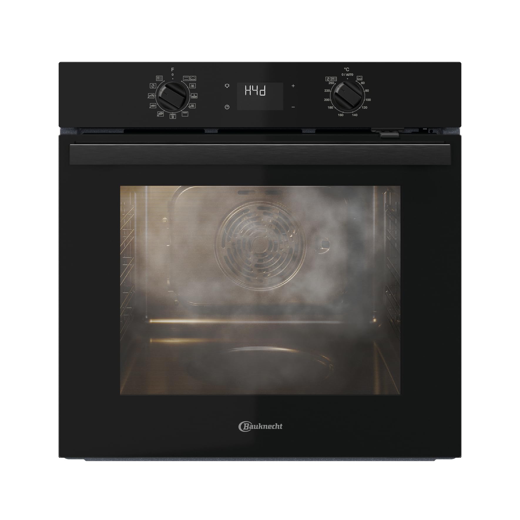 Bauknecht BBA285HU1K Einbau-Backofen 60 cm 71 l Heißluftbackofen 12 Funktionen PowerHeißluft Multi-Level-Kochen Pizzafunktion Schwarzglas