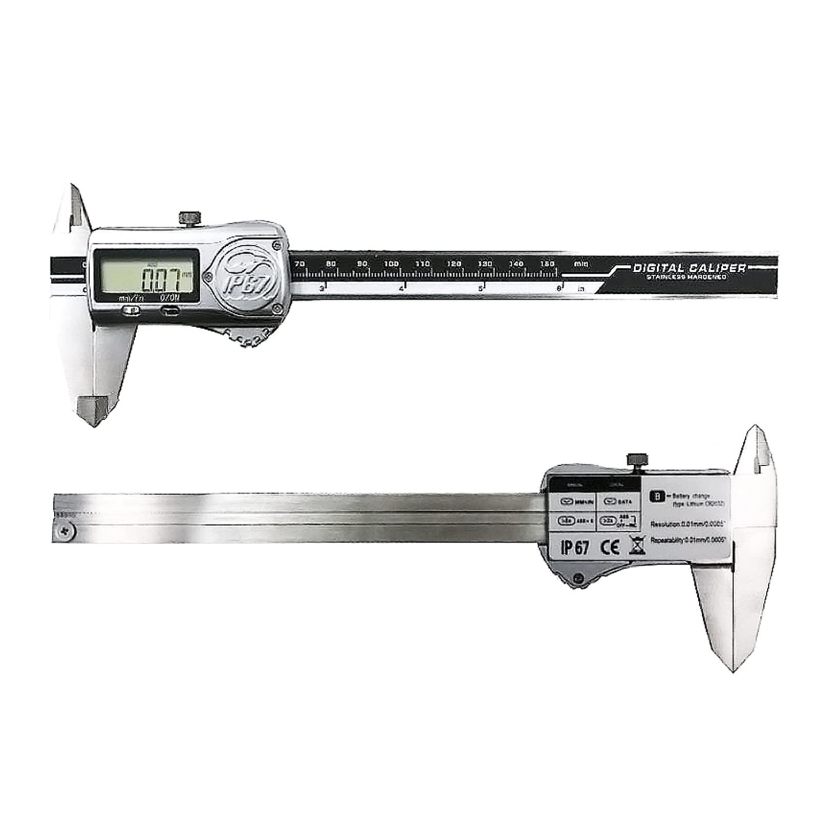 IP67 200 mm 8-calowy suwmiarka cyfrowa metalowa obudowa elektroniczny suwmiarka noniusz miernik mikrometr 0-200 mm linijka (300 mm Ip67)