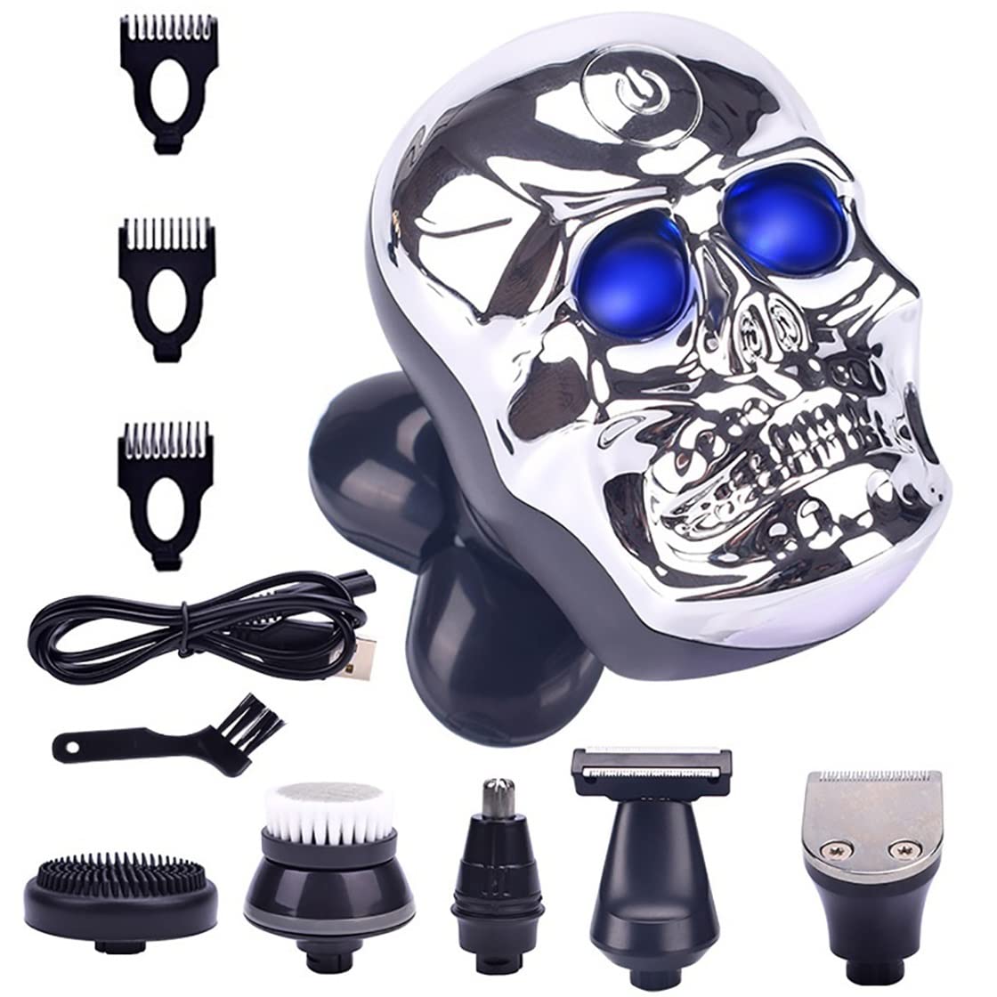 Electric Razor for Men Electric Shavers for Men Skull Shaver Razor 5 Blades USB Rechargeable Mens Shaver Barber