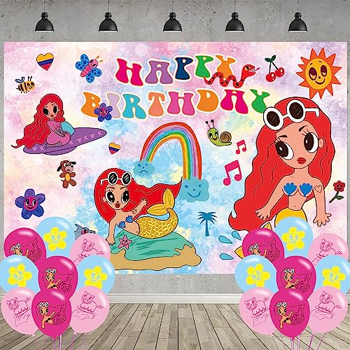 Music Girls Birthday Party Decoration Manana Sera Bonito Party Photo Background 5 x 3 FT and 18 Pcs Balloon Merch Party Backdrop Supplies
