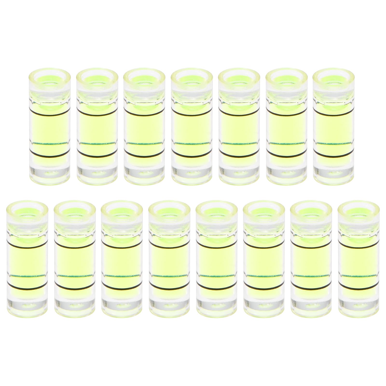 HARFINGTON 15pcs Small Cylindrical Bubble Level Vials 4.5x12mm PMMA Mini Horizontal Bubble Spirit Level Measuring Layout Tools for RV TV Picture Frame