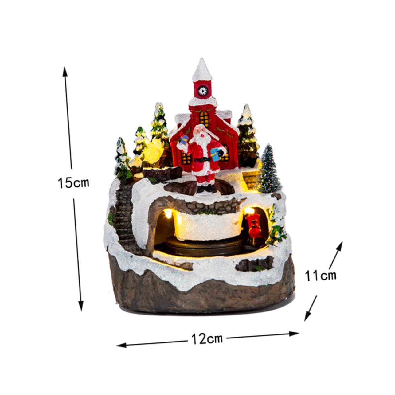 Yardenfun Lighted Christmas Scene House Couples Present Miniature Christmas Village Decorations