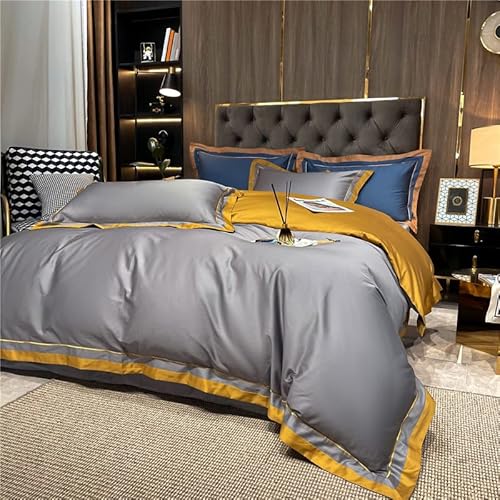 Slatiom 1200Tc Egyptian Cotton Comforter Bedding Set Queen King Size Bed Sheet Set Pillow Cover 4Pcs Bed Set (Color : A, Size : King Size 4Pcs) #TOP3
