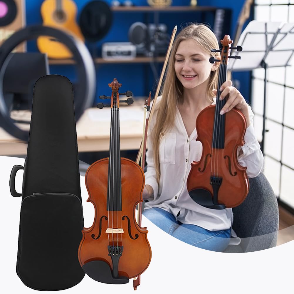 Violino 4/4 Kit a grandezza naturale con custodia Corde extra Accordatore for colofonia Set di violini for violino for studenti principianti adulti