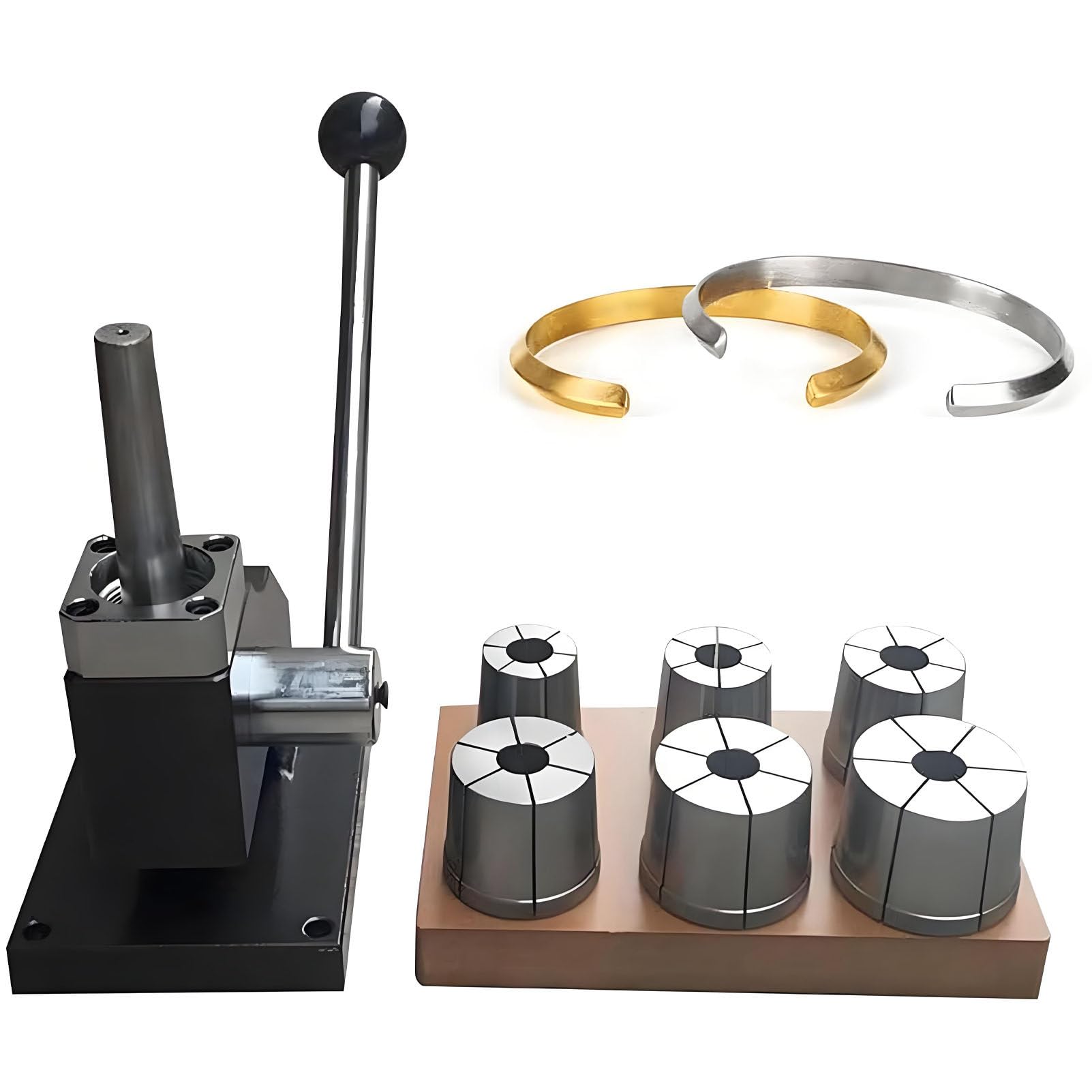 XNZJHPP Bracelet Expander Tool with 6 Round Dies - Jewelry Repair & Crafting Machine for Expanding, Opening & Fixing Bracelets - Essential for DIY Jewelry Makers