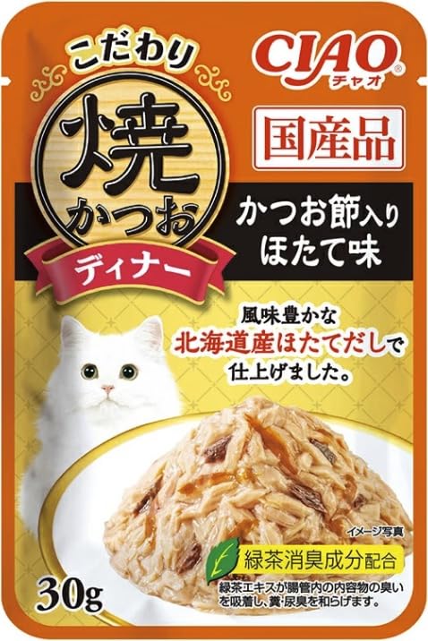 チャオ 焼かつおディナー パウチ 16×6箱　96袋 いなば CIAO チャオ 焼かつおディナー 猫 パウチ ほたて・本格だし