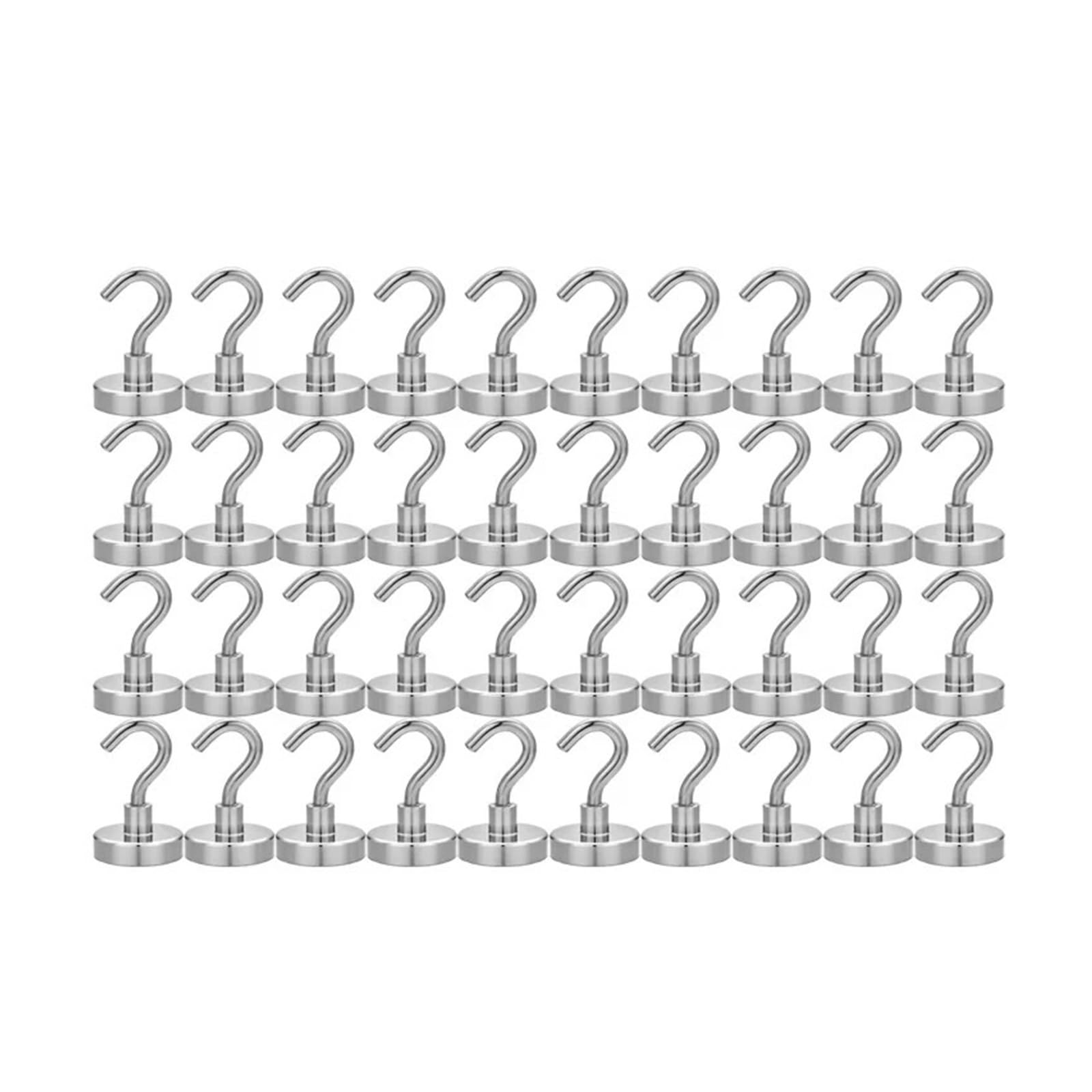 Ganci Appendiabiti 1-80 Pezzi Ganci Magnetici Resistenti Portaoggetti Multiuso For Cucina Domestica per bagno o cucina(40PCS)