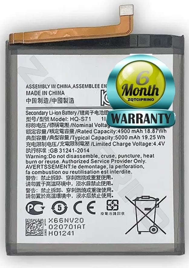 Image of Original HQ-S71 Battery for Samsung Galaxy M11 SM-M115FZKEINS / SM-M115FZKDXSG / M115F Battrey with 6 Month Warranty****(R185)