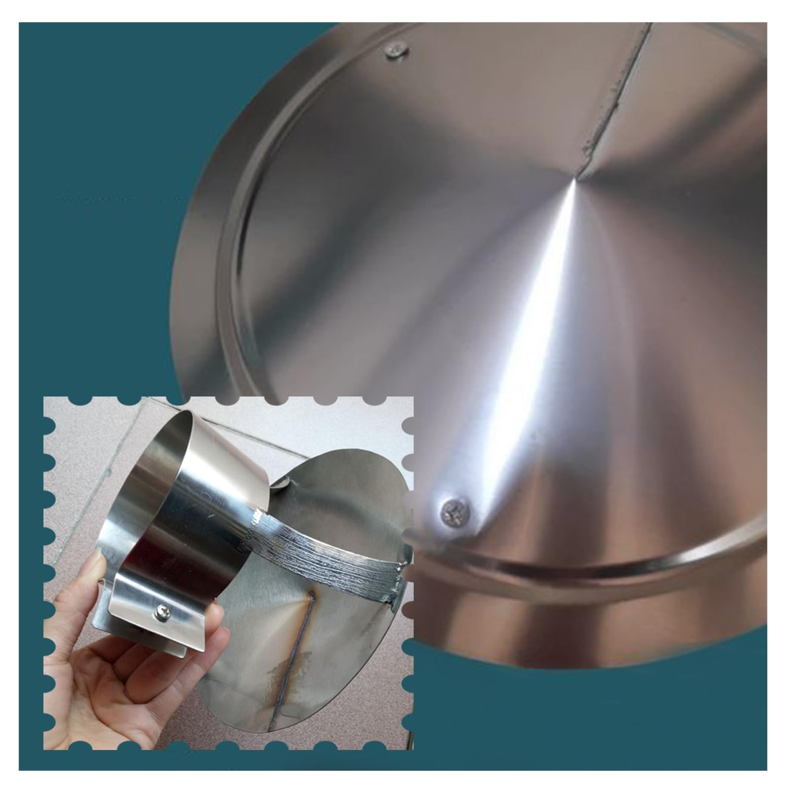 Chimney flue cone top rain cap,Perfectly insulated vent cover,Stainless steel chimney flue cover,Top rain cap galvanized,Perfectly insulated vent cover,Weatherproof ( Size : D23cm*40cm/9.06in*15.75in