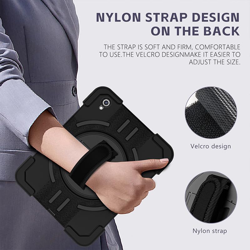 Lunivop Funda Compatible con iPad (A16) de 11ª/10ª generación de 11/11.9 Pulgadas 2025/2022, Impermeable, a Prueba de Polvo, Soporte Giratorio de 360°, Correa de Mano, Protector de Pantalla Integrado
