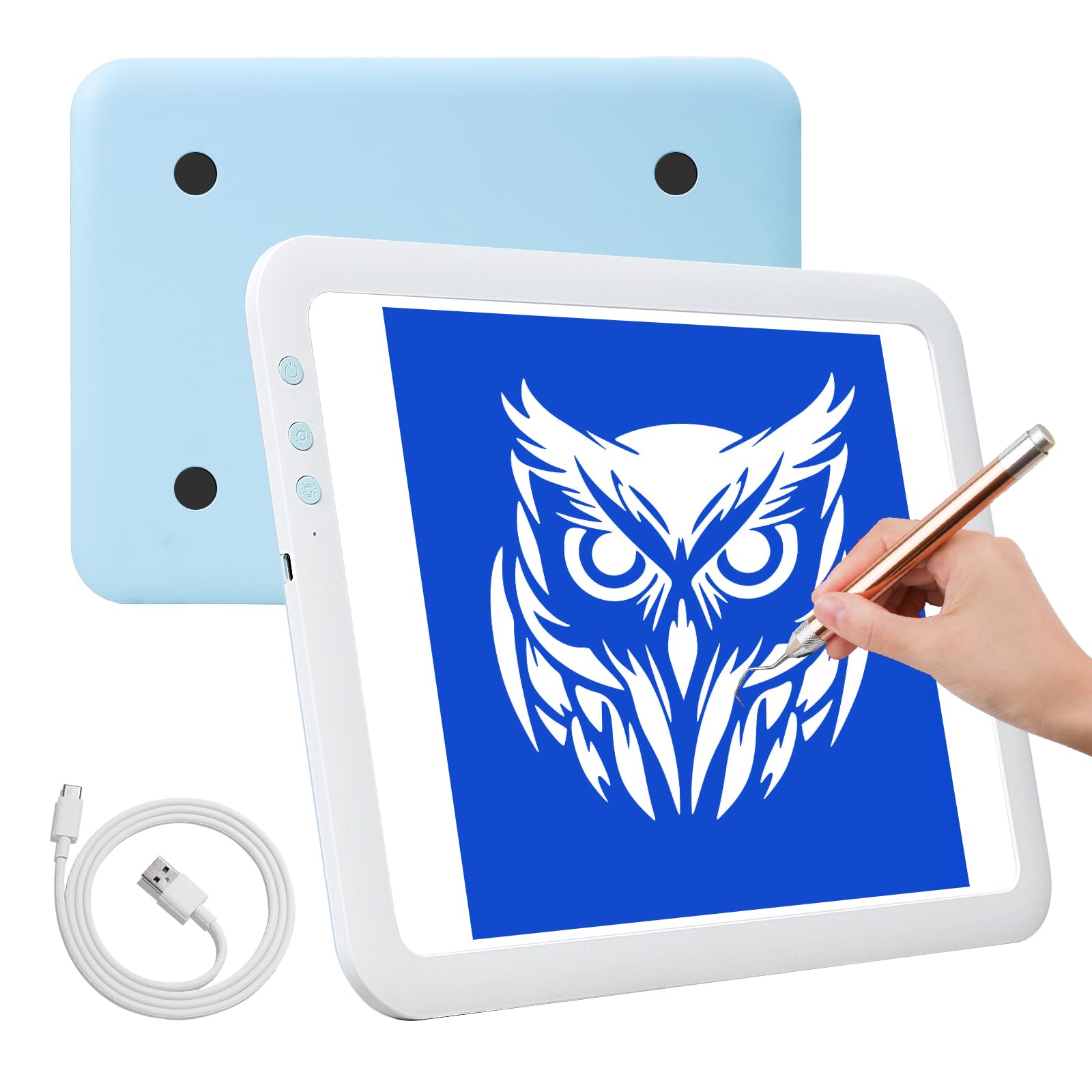 TSOCOS A4 Rechargeable Light Pad, Super Bright Diamond Painting Light Board, Portable Battery Powered Tracing Light Box, 3 Colours 6 Levels Brightness