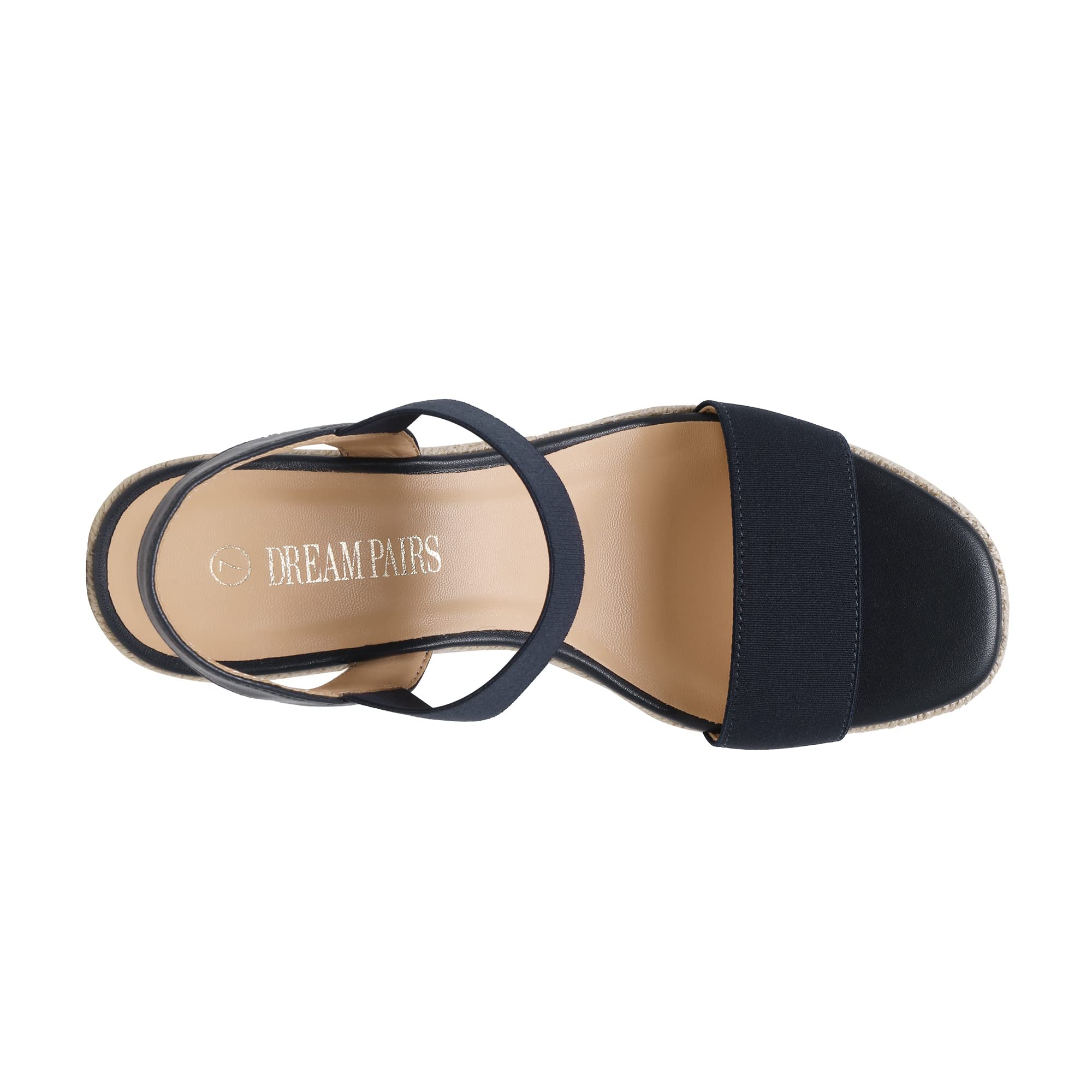 DREAM PAIRS Sandales Femme Compensées Été Confortables Espadrilles à Talon Compensé, Bride Élastique, Antidérapantes, Faciles à Enfiler
