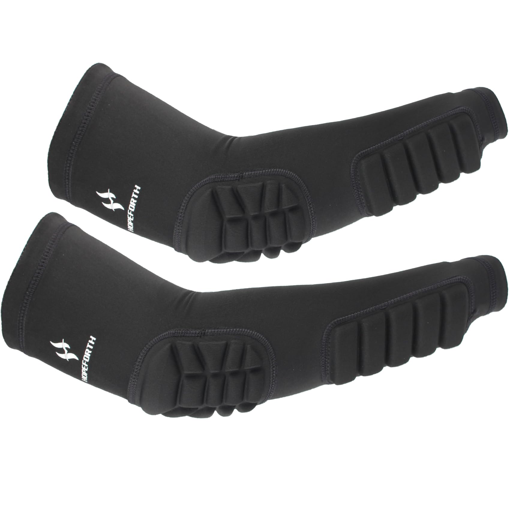 2PCS Elbow Sleeve Padded Compression Arm Forearm Guard Sports Shooter Sleeves Protective Pads Support for Football Basketball Volleyball Baseball Softball Tennis Cycling Outdoor (Black)-image-21