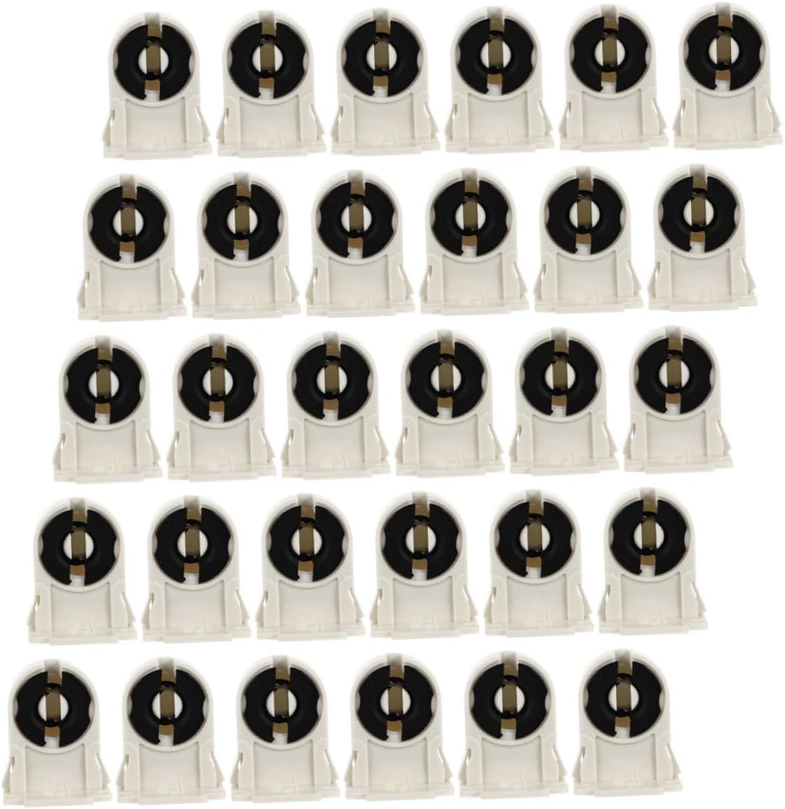 30pcs Fluorescent Lamp Holder Tombstone Socket Replacement Brackets for LED Tube Lights Compatible with Standard Fluorescent Bulbs Easy Install Lighting Repair Parts Random Color