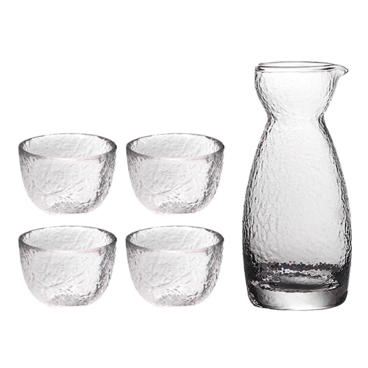 Set de Verres à Saké Japonerie Créatifs en Verre Martelé et Inodore pour Occasions Spéciales et Bars
