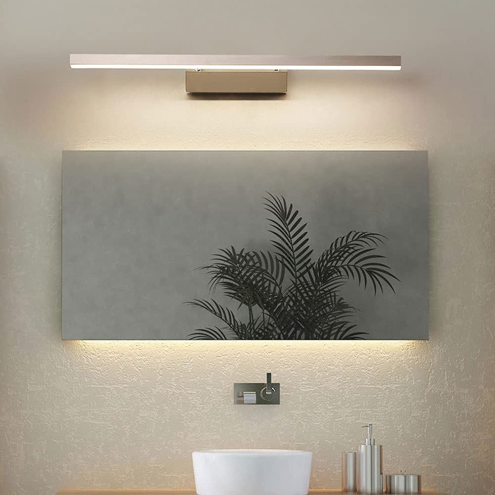 Lampada Specchio Frontale Led per Bagno, Luci Specchio in Metallo per Trucco, Illuminazione per Trucco, Lampade a Scomparsa per Armadio Specchio e Tavolo da Toeletta Bagno/3 Color Mode/40Cm