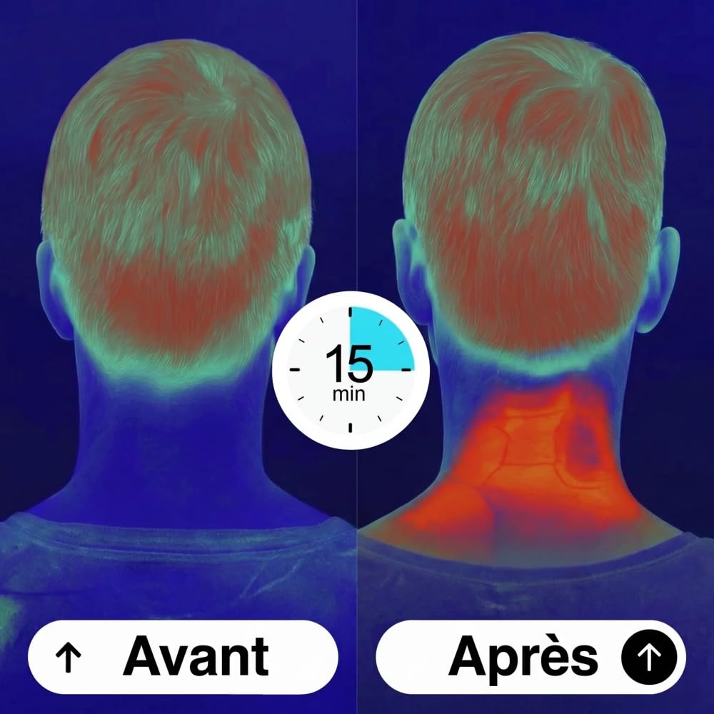 Kalivea CerviCalm Masseur Cervical Électrique Portable Multifonction - 6 Modes, 16 Niveaux, Thérapie Thermique, Recharge USB, Soulage Douleurs Cou & Épaule