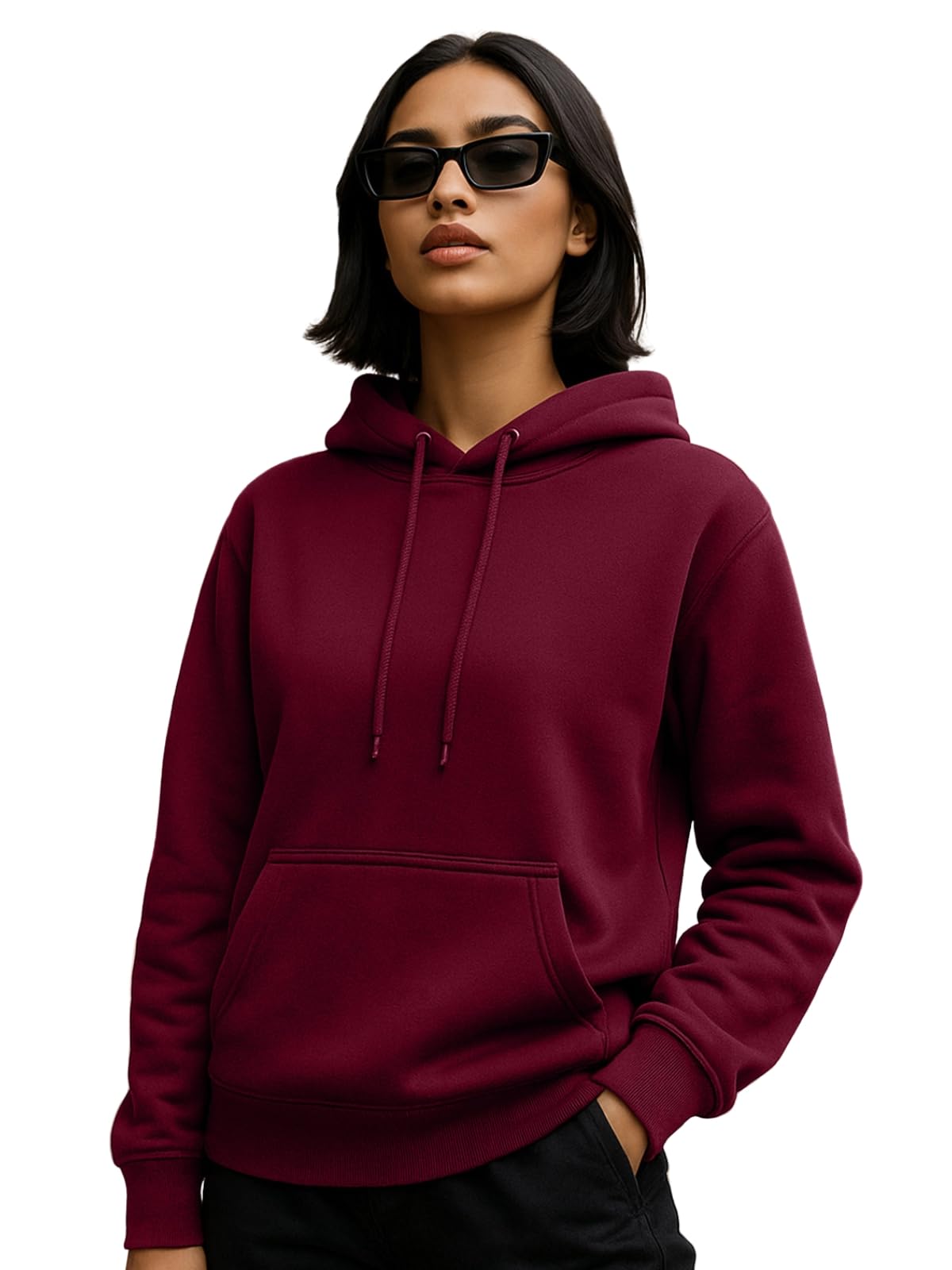 juneberry JUNEBERRY® Cotton Spun Casual Solid Full Sleeves Women Stylish Hooded Neck Regular Fit Hoodie for Winter-picture-5