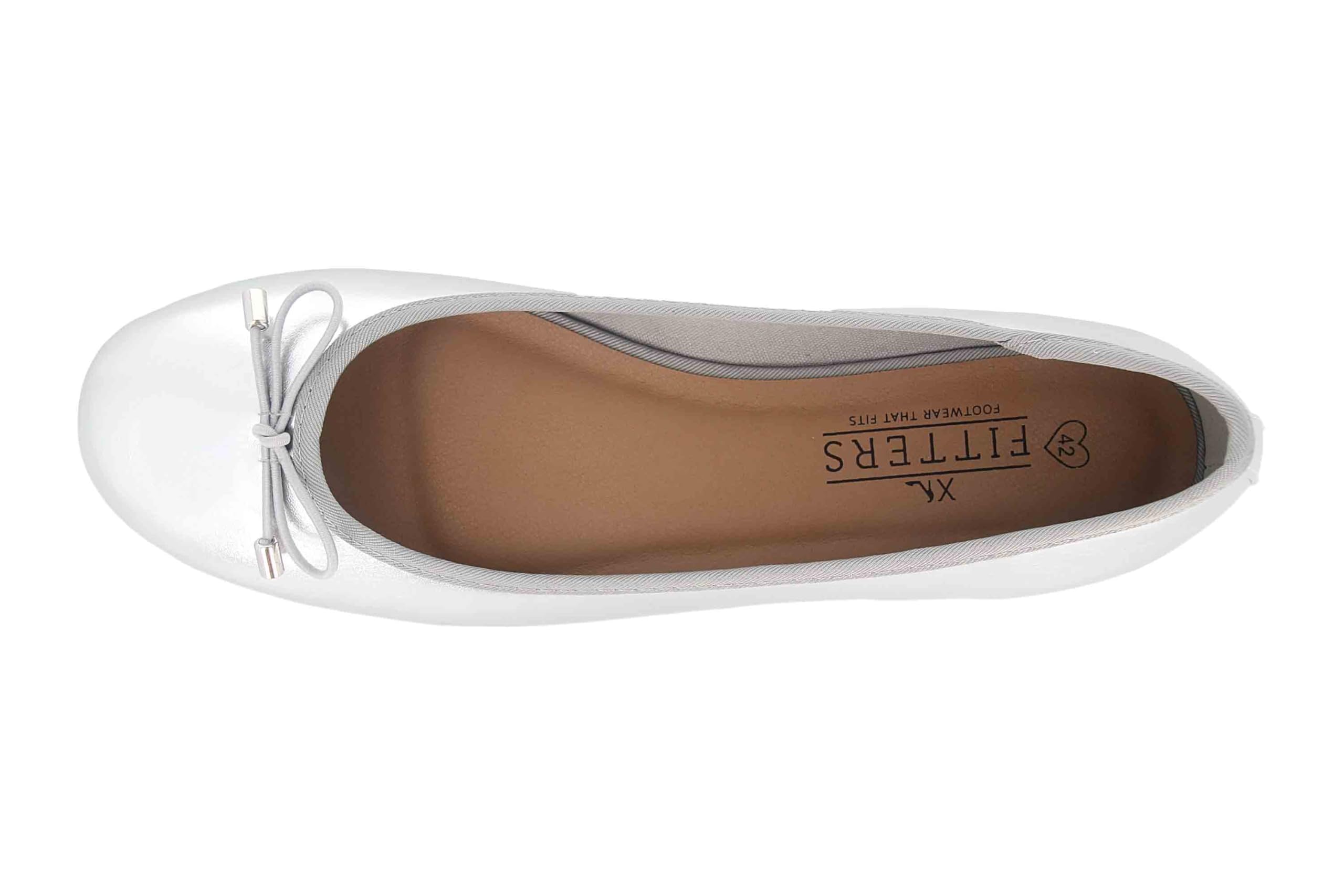 Donne Ballerine Claudia Finta Pelle Look Metallico con Fiocco (EU,)