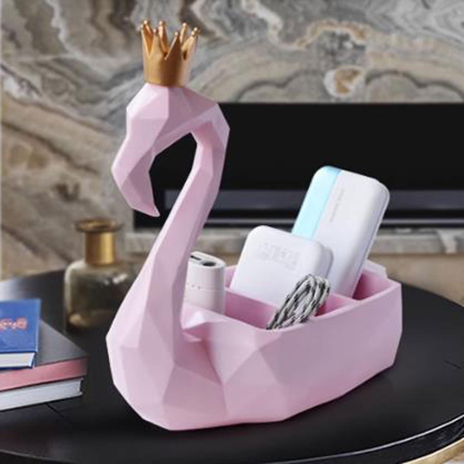 Porta Telecomandi Porta telecomando dal design creativo Flamingo, porta TV in resina, organizer da tavolo, scatola portaoggetti da scrivania, accessori for controller, media, posta, calcolatrice, chia