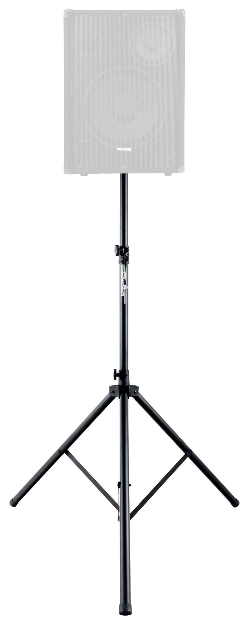 Pronomic SPS-3A Supporto Per Casse Supporti In Alluminio, 5 cm, Peso: 2 | Struttura a treppiede stabile e extra larga, Rinforzi aggiuntivi, Gambe lunghe 90 cm per una base stabile, 5 cm, 9 kg