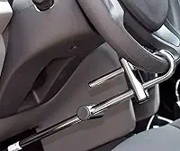 Tranca Trava Carros Volante Pedal Carro Anti Furto Segurança Aço Puro Cromada