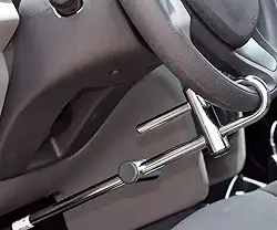 Tranca Trava Carros Volante Pedal Carro Anti Furto Segurança Aço Puro Cromada