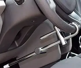 Tranca Trava Carros Volante Pedal Carro Anti Furto Segurança Aço Puro Cromada