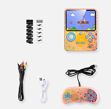Like Star® G6 Video Game for Kids 666 in 1 Retro Game Box with 3.5 in Display & A Power Bank Feature of 6000 mah Battery for 2 Player, Can Play On TV, Games Like Contra, Tank Etc. (Pink Blue) - image, photos