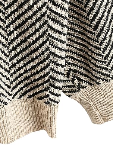ZAFUL Women's Striped Cardigan Long Sleeve Button Up Open Front Knit Oversized Sweater4