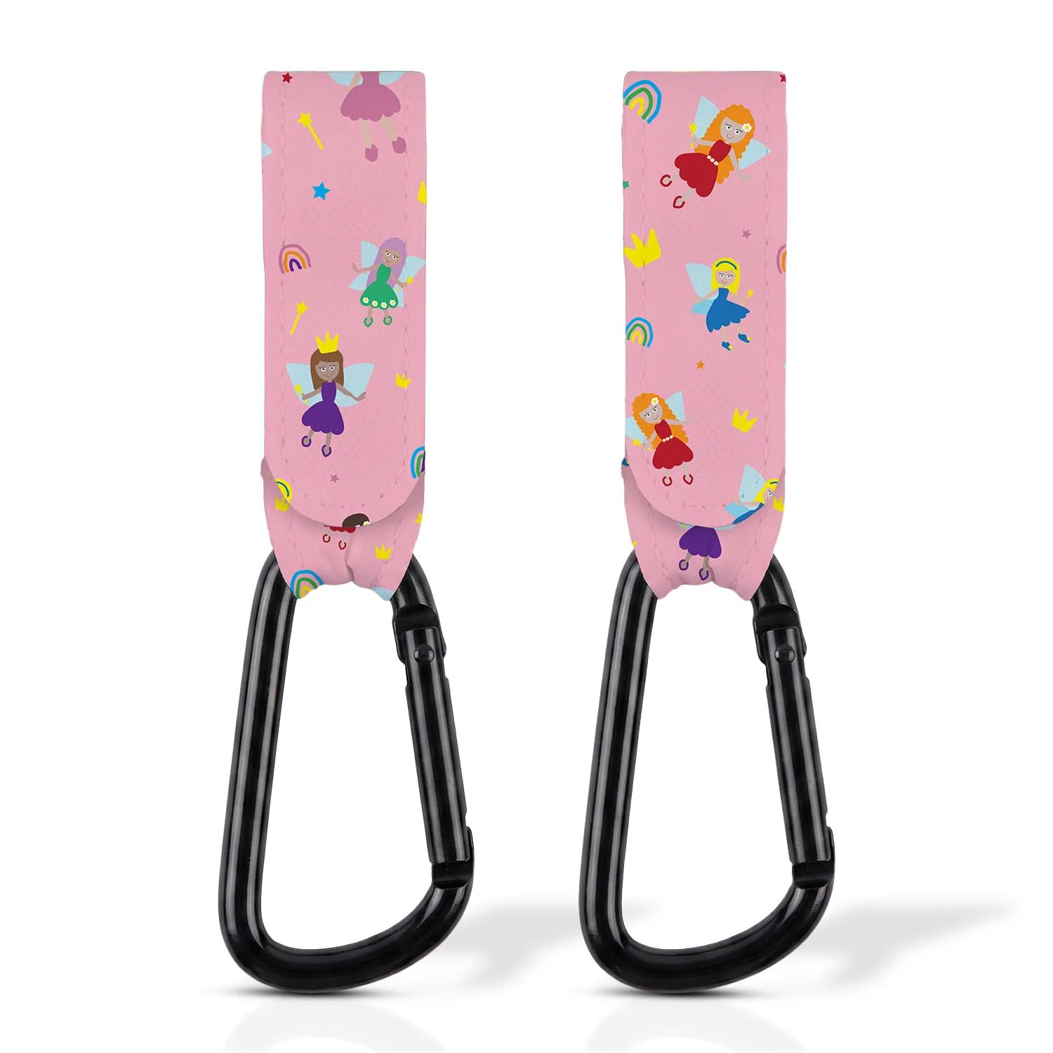 Tiddler Pram Stroller Clips Hooks, Fabulous Fairies Carabiner, Set of 2
