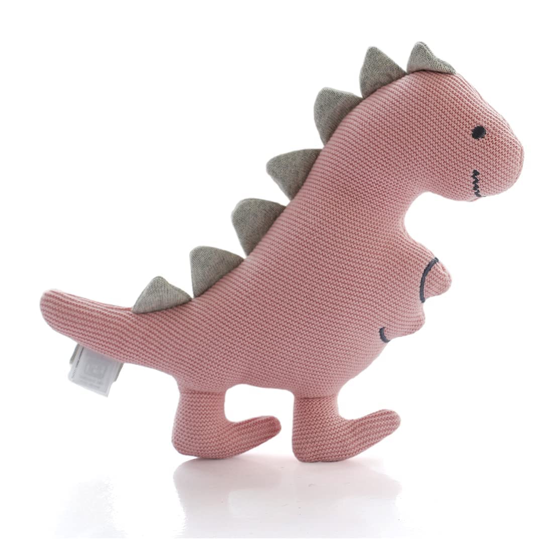 Pluchi Cute Dino Cotton Knitted Stuffed Soft Toy for Babies & Kids in Bubblgum Pink & Light Grey Melange Color (B0B3J8WRYV) Amazon Price History, Amazon Price Tracker