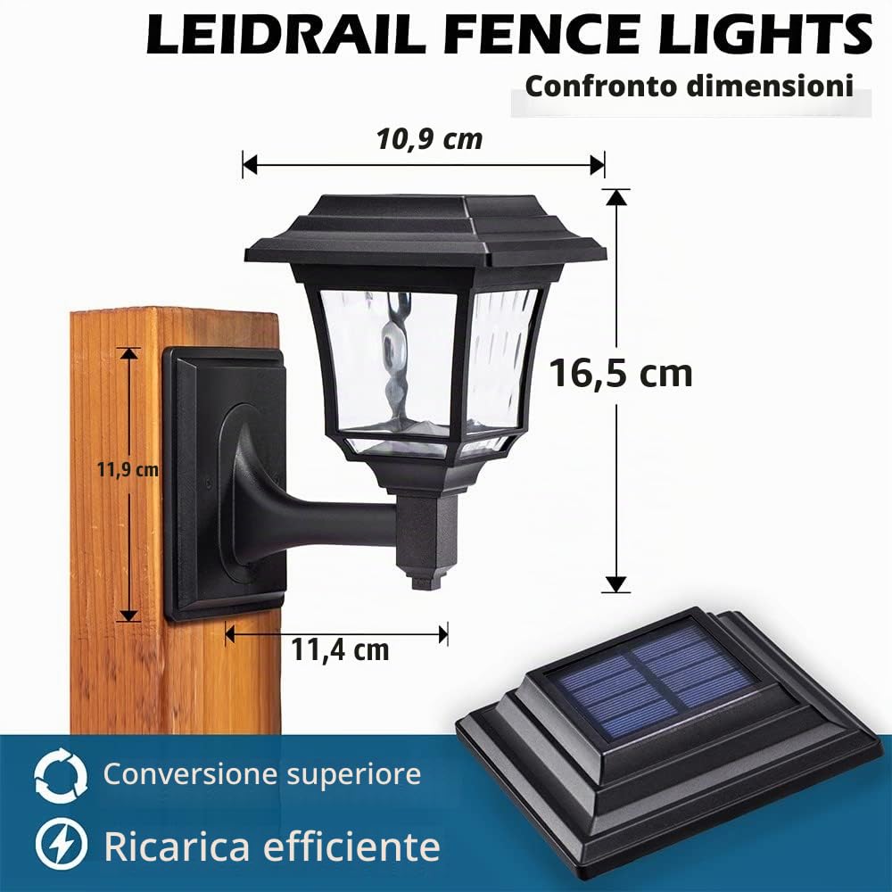 LeiDrail Luce Solare LED Esterno 4 Pezzi Faretti Solari a Led da Esterno Impermeabile 2 Modalità Lampada Solare per Giardino Patio Yard Deck
