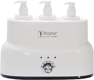 Master Massage Patent Convenient 3-Bottle Automatic Massage Oil Warmer Heater for Salon SPA Massage Body Therapy, White