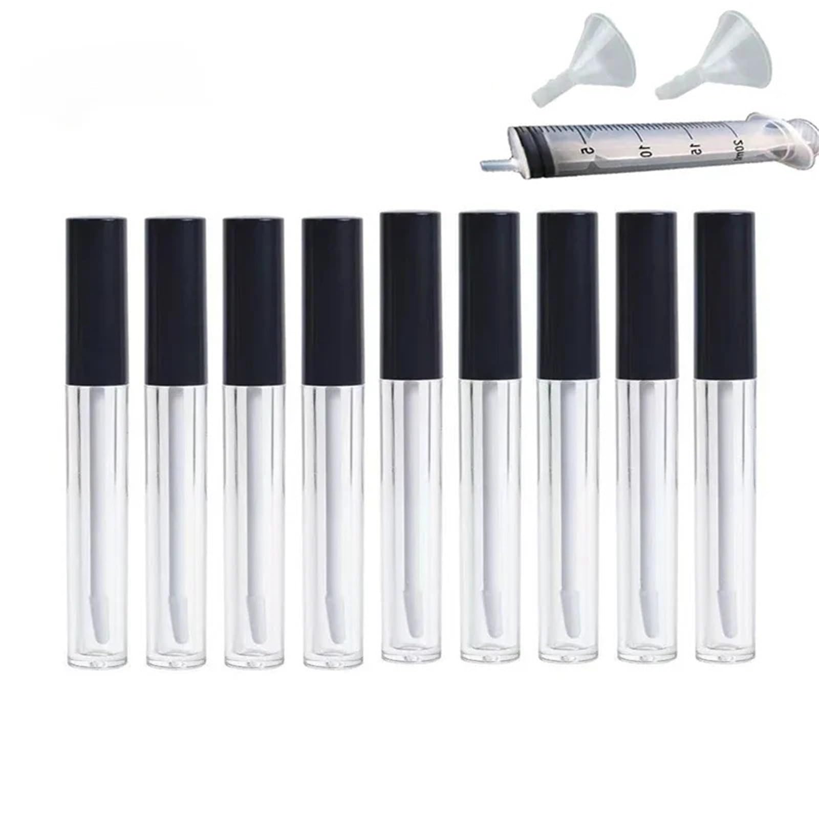 GIUPLOKID Empty Lip Balm Container, Refillable Empty Lipstick Tubes 4ml 50pcs Cosmetic Lip Gloss DIY