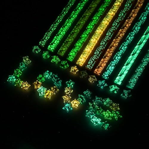 Miniatura 2 de 420 hojas luminosas de papel de estrella de origami, 10 colores surtidos, tiras de papel de estrella de doble cara, papel de estrellas de origami de