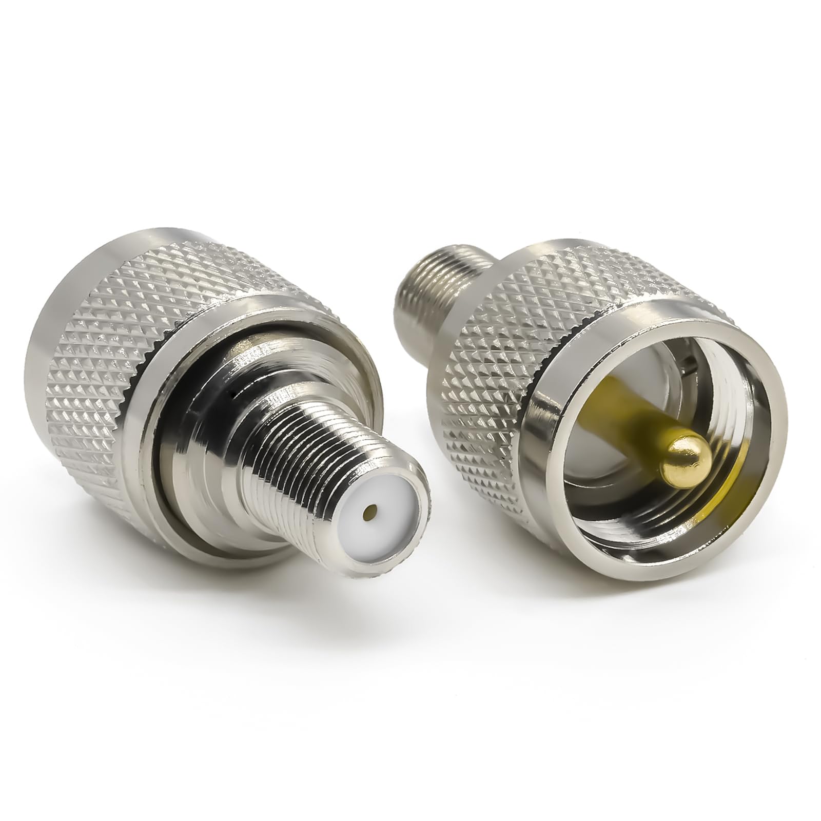 2 sztuki PL259 adapter antenowy F, wtyczka UHF SO239 na gniazdo typu F wtyczka koncentryczna, niskostratny adapter F-do UHF do anten telewizyjnych, urządzeń LAN i radiotelefonów WLAN