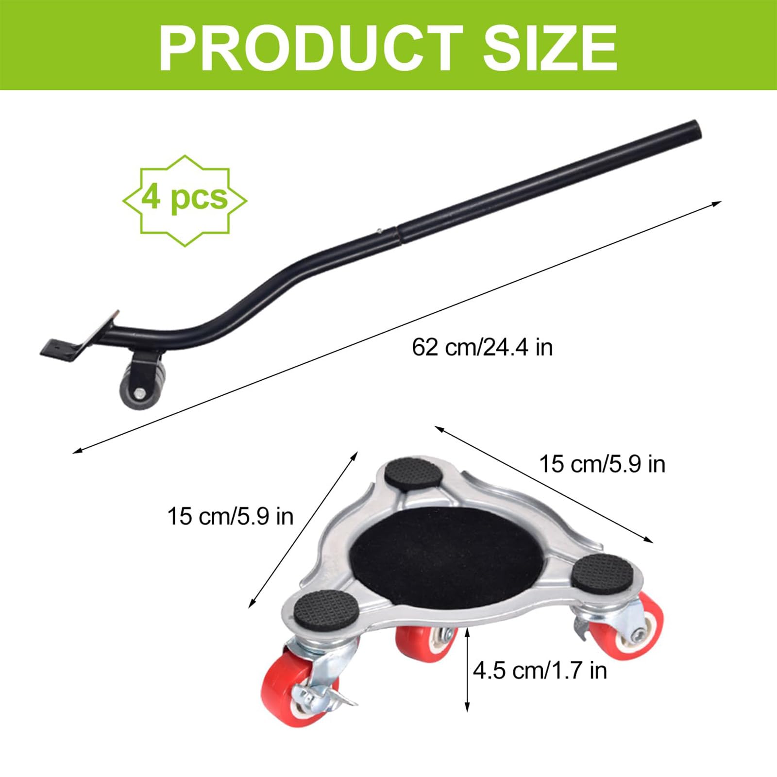 Kit per Sollevatore Mobili, 4 Ruote per Spostare Mobili 360°, capacità di Carico 400kg, Sollevatore per Mobili Pesanti, Spostamento di Frigoriferi, Divano, Lavatrice, ECC,A
